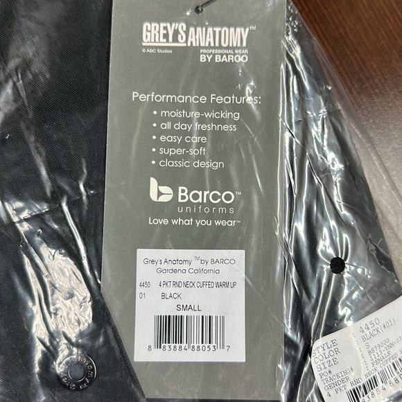 NEW NWT Grey’s Anatomy Scrub Jacket Lab Coat Warm Up Small. Still in package. - Picture 2 of 2